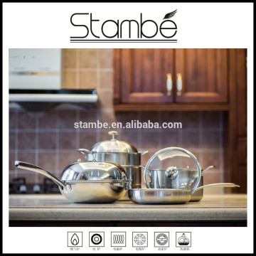 2015 Stambe Triply Stainless Steel non-stick cookware set (Wok, Milk Pan, Frying Pan, Soup Pan, Steamer )