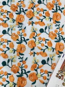 All kinds of flowers embroidered nylon mesh