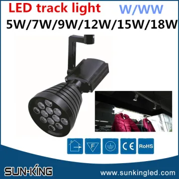 Wholesale high bright 110V/220V clothes shop 15W led track lighting rail spotlight