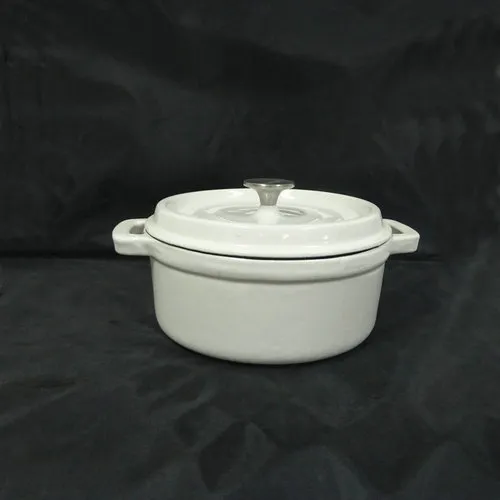 White Cast Iron Round Cookware/Casserole