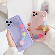 Fresh Korea Cute Candy Color Love heart Bracelet Phone case for iphone X XR XS 11 12mini pro MAX 7 8 plus back soft cover fundas