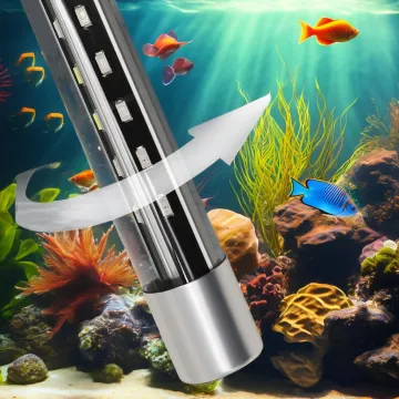 Waterproof 12V RGB LED Aquarium Lamp - 25-35CM Blue CCT Underwater Light