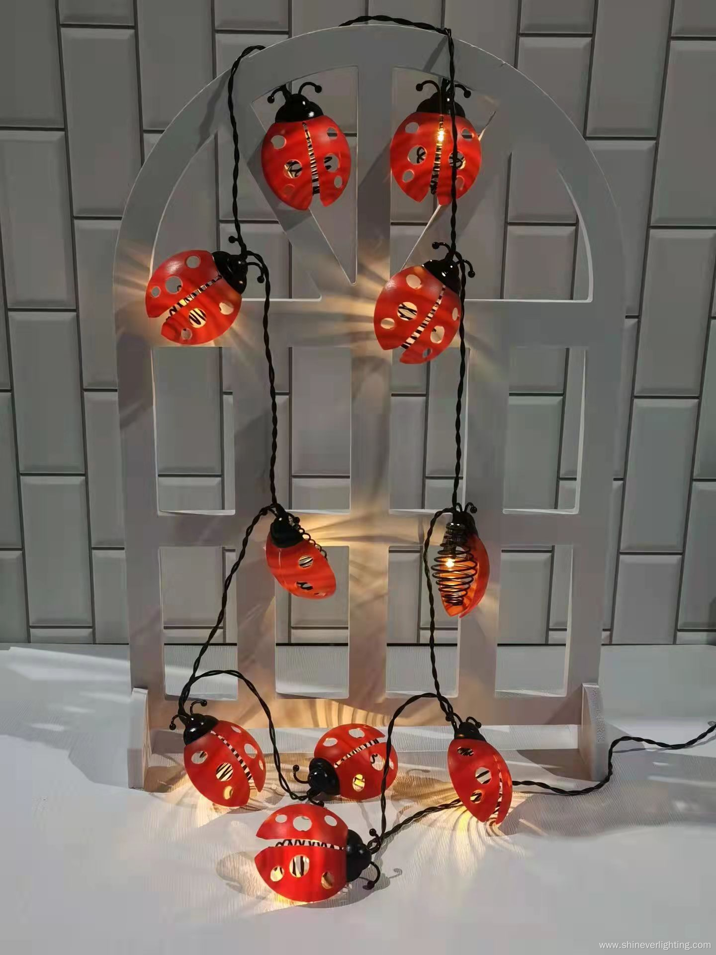 Waterproof Solar Festival Ladybug Style String Light