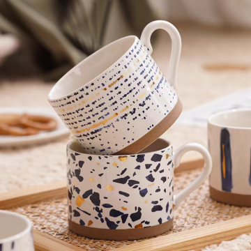 Abstract - Patterned Ceramic Mugs Set
