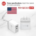 New Wave Pattern 18w PD+QC3.0 Mobile Phone Fast Charging Charger Multi-Spec PC Flame Retardant White Type-C Charging Head