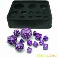 Bescon Complete Polyhedral RPG Würfel Set 13pcs D3-D100, 100 Seiten Würfel Set Solid Purple