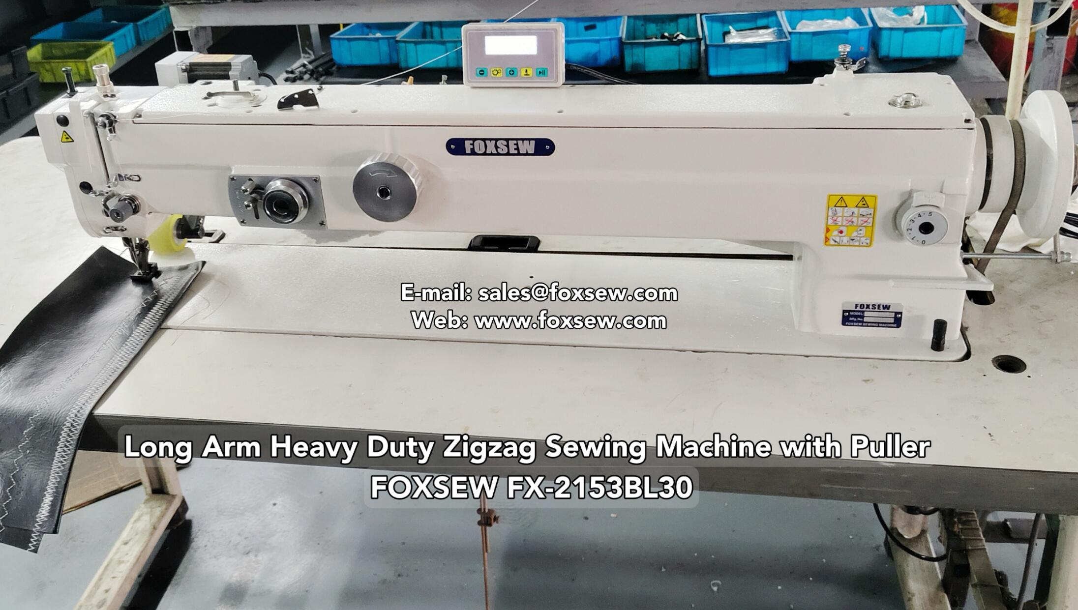 Long Arm Heavy Duty Zigzag Sewing Machine Foxsew Fx 2153bl30 With Puller