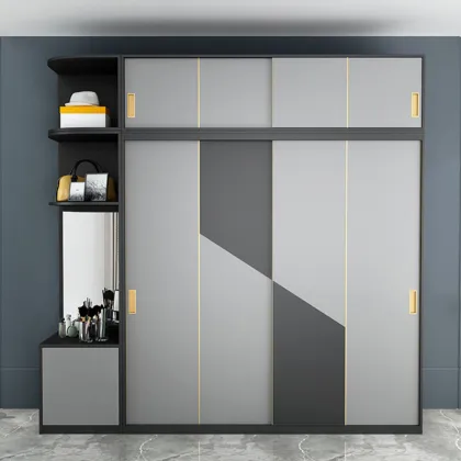 Light luxury glass door wardrobe home bedroom