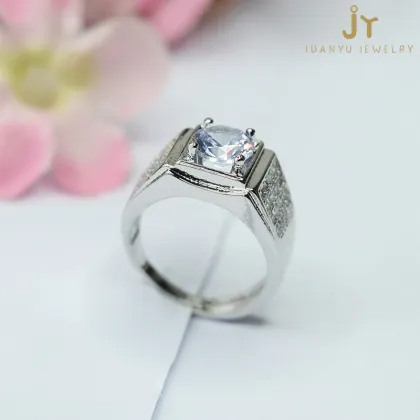 Wholesale Men's Jewelry: Topaz, Square Diamond, Zircon Charm, and Precious Stone Gemstone Rings