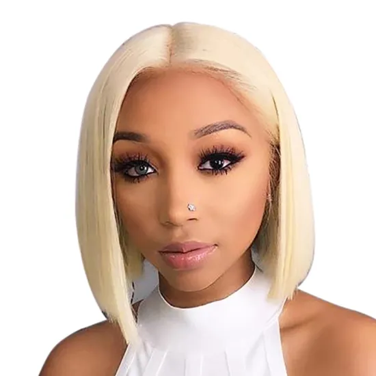 T Lace 613# Bob Wig Cheap Wholesale Vendor Short Bob Wigs Blonde 613 Straight Brazilian Human Hair Wig