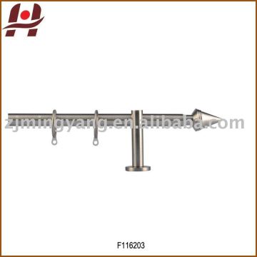 F116203 metal iron aluminium stainless steel brass plated plain twisted extensible telescopic window curtain poles rods pipes