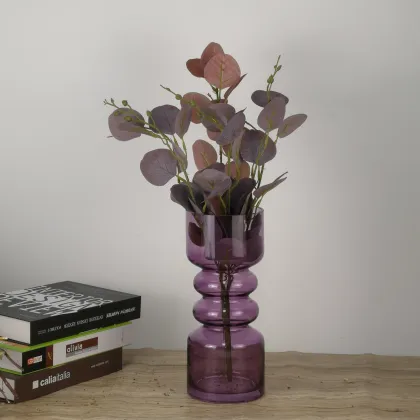 luxury smoky gray glass&crystal vases for home