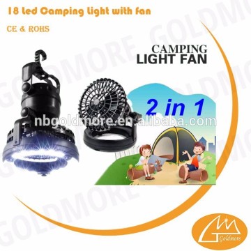 18 ventole da campeggio a LED con illuminazione a LED, piccola lanterne da campeggio a ventole pieghevole a LED, luci della tenda appesa a LED, ventola da 2 in 1tivi con luce