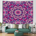 Böhmische Tapisserie Mandala Wandbehang indische Hippie Boho psychedelische Tapisserie für Wohnzimmer Schlafzimmer Home Wohnheim Dekor Rose rot