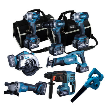 ATO CB2008 Outils sans balais n dans un kit combo 18V 21V 3.0AH 4.0AH 5.0AH