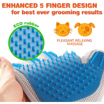 Guante de aseo mascota mejorada de cinco dedos
