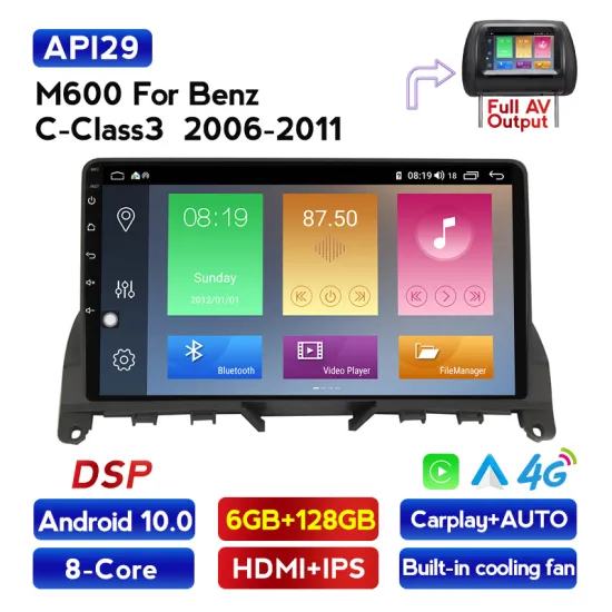 Android Car Multimedia Radio 4G LTE IPS DSP For Mercedes Benz C Class W204 S204 2007-2014 Built-in Carplay Camera