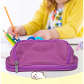 Bolsa para lápiz para niños Papelería de papelería Multifuncional Poliéster Case de pluma de doble capa para niños