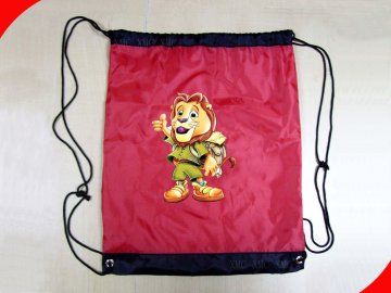 Mini Cartoon Pink Printed Kids Custom Drawstring Bag Personalized For Walkman