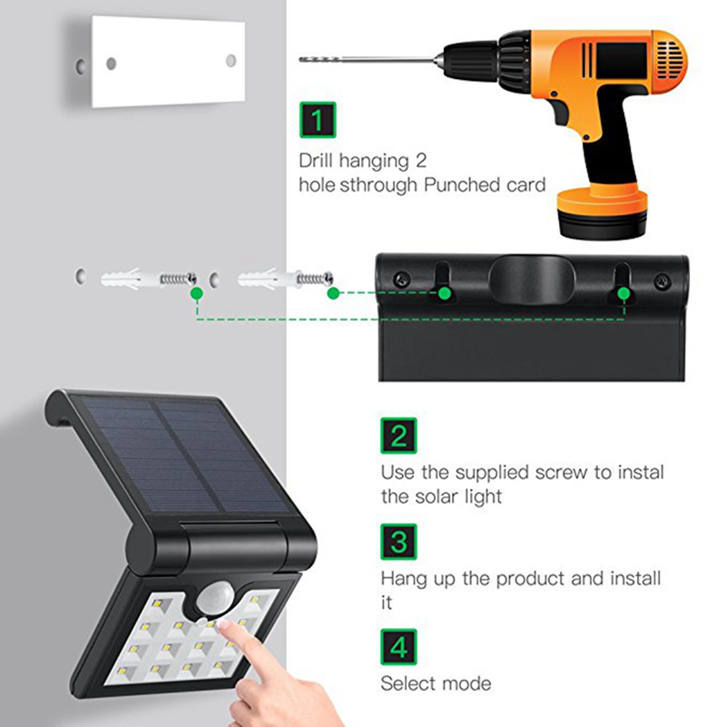 Solar Folding Induction Wall Light