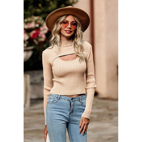 Women's 2 Piece Long Sleeve Cutout Tops