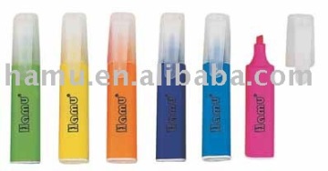 plastic colorful Mini highlighter with plastic cover