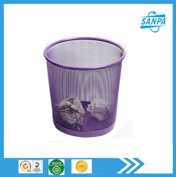 Fashion High Quality Modern Small Metal Wire Mesh Round Open Top Waste Bin