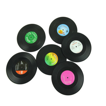 Hot 6PCS Non-slip Silicone Record Coasters: Vintage Vinyl CD Mats Plates for Heat Insulation