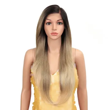 Popular Long straight synthetic wig for women High temperature fiber hair 613 ombre colored lace front wig synthetic hair wigs