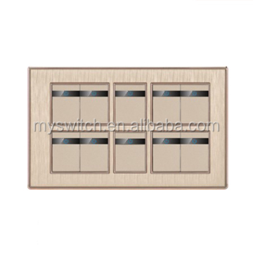 10 Gang Electric Switch Socket Flat Button Home Light Switch