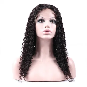 HD Swiss Lace Full Virgin Brazilian Human Hair Wigs Deep Curly Water Wave HD Lace Front Closure Wig for Black Women