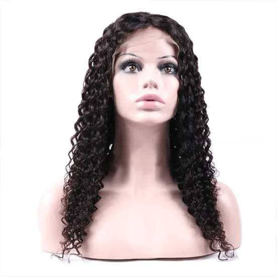 HD Swiss Lace Full Virgin Brazilian Human Hair Wigs Deep Curly Water Wave HD Lace Front Closure Wig for Black Women