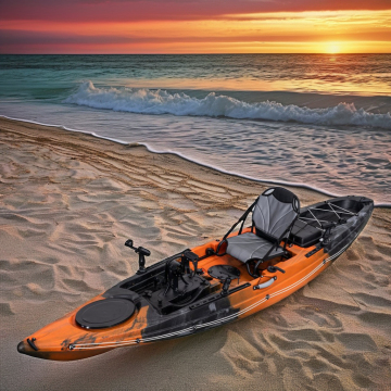 1-Personen 11,8ft Tri-Power Electric aufblasbares Kajak mit PVC-Rumpf für Ozeanbassfischen
