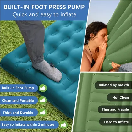 Ultralight Waterproof 40D Nylon Foam Sleeping Pad for Camping Family