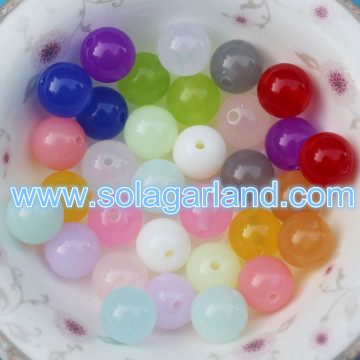 6-8MM Acrylic Plastic Translucence Round Beads Candy Color Round Chunky Ball Beads