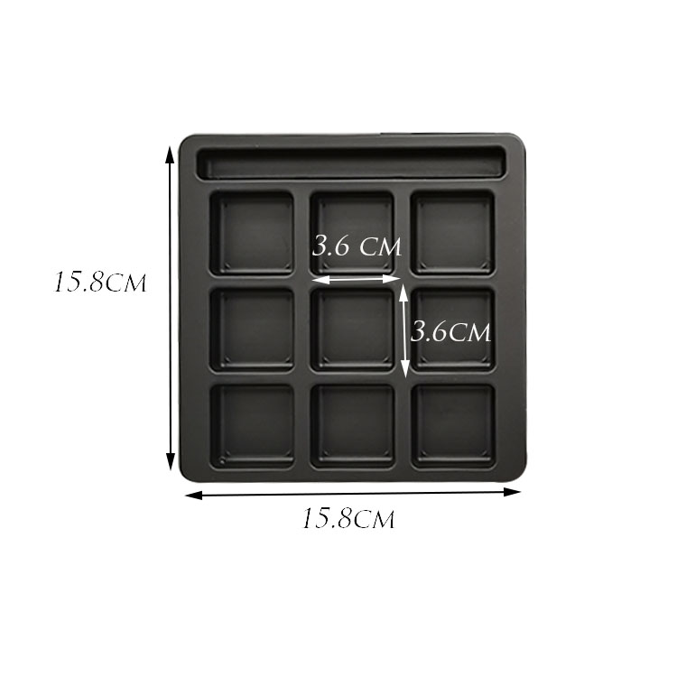 Candy ṣiṣu Box Black Square blister Pack Atẹ