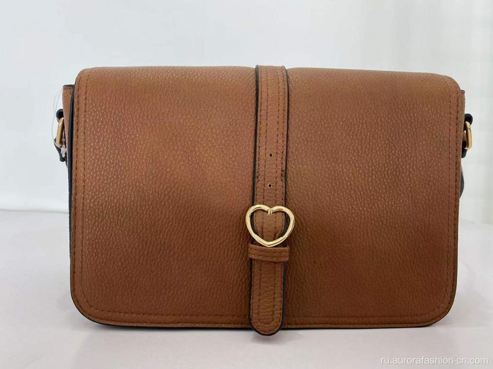 Классическая коричневая сумка через плечо и сумка через плечо