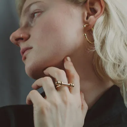 Dainty Fashion Jewelry Horseshoe Pearl Ring