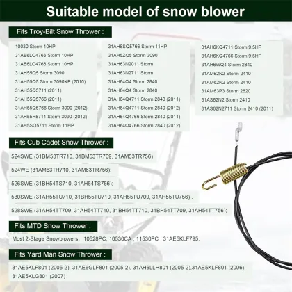 MTD & Troy-Bilt Compatible 946-04229B Snow Blower Cable for DIY Snow Clearing