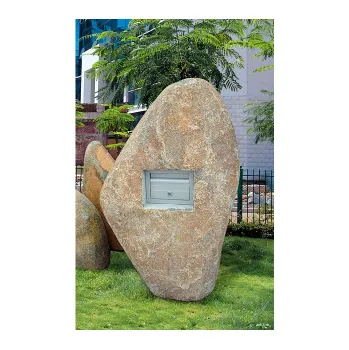 GAMG011 Natural River Rock Stone Post Box Mailbox Outdoor