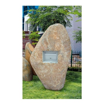 GAMG011 Natural River Rock Stone Post Box Mailbox Outdoor