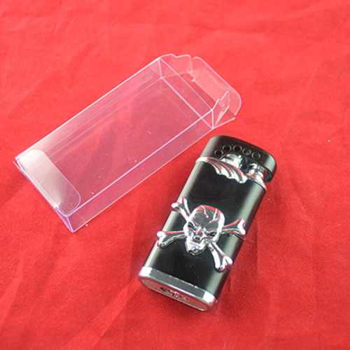 PVC transparent clear soft crease folding box package container for lighter