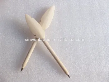 leaf shape head wood pen/pencil