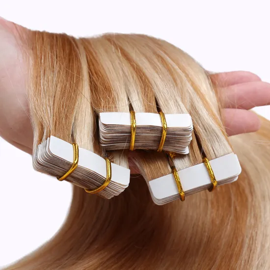 100% Human Hair Double Drawn Remy Skin Weft Tape Hair Extensions, Tape In Hair Extensions Curly Extensions