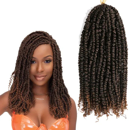 Ombre Crochet Synthetic Hair Extensions 18inch Pre-twisted Passion Twist Ombre water wave Extensions Goddess Locs Wholesale