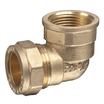 Brass Pipe Compression Fitting with Ferrule Ring Connector Elbow Female