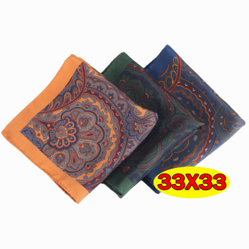 Low MOQ Luxury 33x33cm 100% Silk Pocket Square - Formal Digital Print for Men