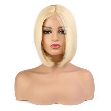 613# Blonde color Mink Brazilian Human Hair Lace Wig Bob Wigs with Transparent Lace