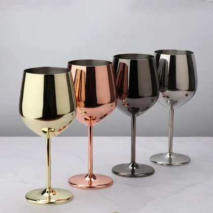 Wholesale Stainless Steel Wine Goblets: 500ML Single Wall Ice Cream & Thermos Wine Cups