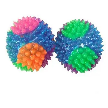 Multicolor splicing  Pet toy flashing spiky ball cat dog ball toy dog